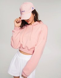 Hooded Drawstring Crop Sweatshirt