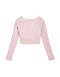 U Neck Overlap Crop Track Top