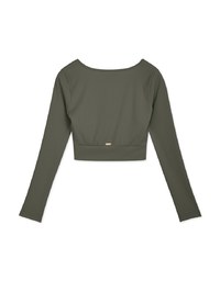 U Neck Overlap Crop Track Top