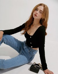 Square Neck Double Crop Top