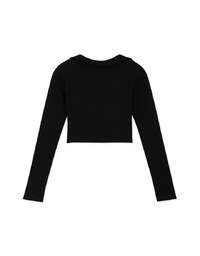 Overlap Lapel Low Cut Pitch Crop Top