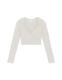 Overlap Lapel Low Cut Pitch Crop Top