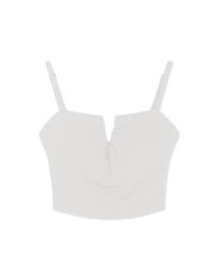 V Low-Cut Scrunch Crop Tank Top (with padding)