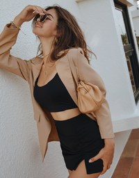 Scratch Detail Slit Skirt