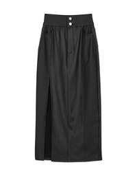High Waisted Slim Slit Faux Leather Maxi Maxi Long Skirt