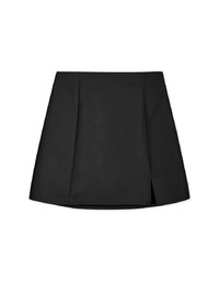 Sleek Slit Faux Leather High Waisted Skorts