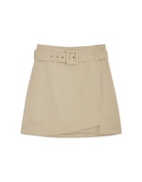 Overlapping Asymmetric Skirt (With Belt)