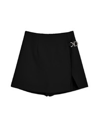 Slim Fit Gold Chain Slit Skorts