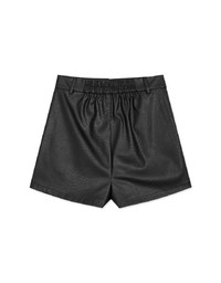 Crocodile Embossed Faux Leather Shorts