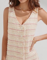Chic Fringed A-Line Vest Mini Dress