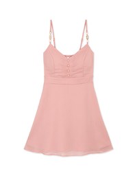 Light Luxury Gold Chain Chiffon Mini Dress (With Padding)