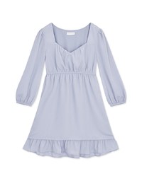 Square Collar Wrinkled Mini Dress