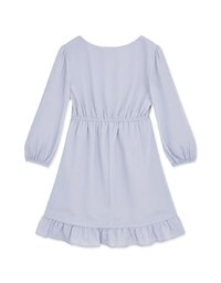 Square Collar Wrinkled Mini Dress