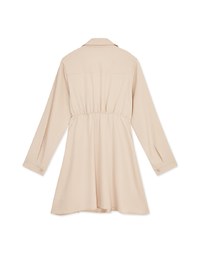 Gold Button Slim Waist Mini Dress