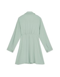 Gold Button Slim Waist Mini Dress