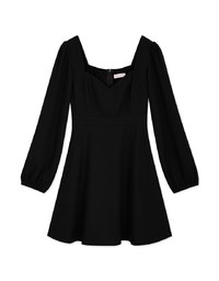 Heart Neck Design Mini Dress