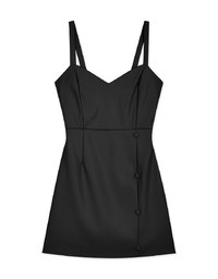 Heart Collar Faux Leather Vest Mini Dress