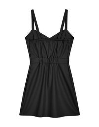 Heart Collar Faux Leather Vest Mini Dress