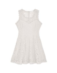 Lace Sleeveless Umbrella Hem Mini Dress
