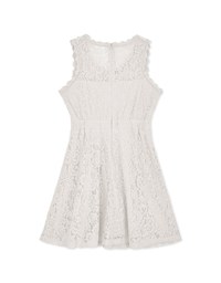 Lace Sleeveless Umbrella Hem Mini Dress