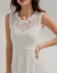 Lace Sleeveless Umbrella Hem Mini Dress