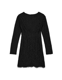 V-Neck Lace Skin-Translucent Mini Dress