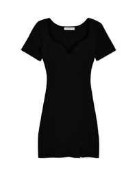 Push-Up Slit Knit Bodycon Mini Dress