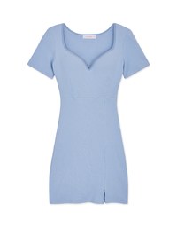 Push-Up Slit Knit Bodycon Mini Dress