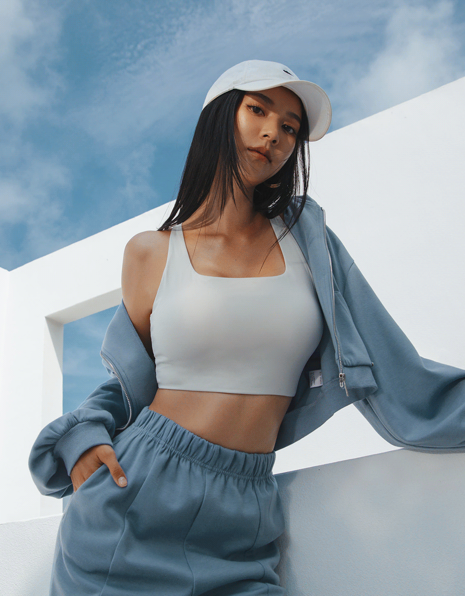 Hooded Zip Crop Track Blazer Jacket