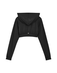 Lightweight Hooded Crop Track Blazer Jacket