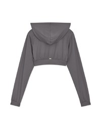 Lightweight Hooded Crop Track Blazer Jacket