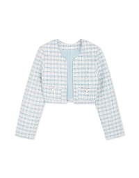 Tweed Cardigan Blazer Jacket (With Padded Shoulders)