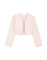 Tweed Cardigan Blazer Jacket (With Padded Shoulders)