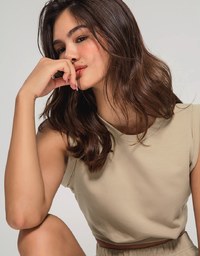 U Neck Sleeveless Waist Shorts Set