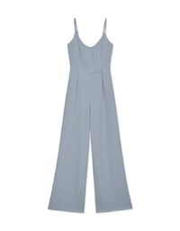 Slim-Shoulder Two-Button Embellished Jumpsuit