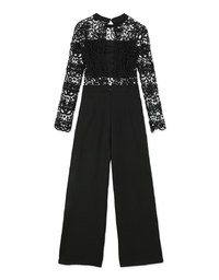 Sheer Lace Backless Jumpsuit Pants (With Inner Wear)
