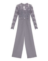 Sheer Lace Backless Jumpsuit Pants (With Inner Wear)