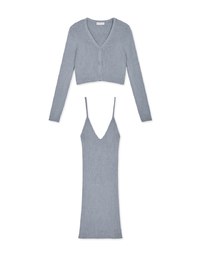 V-Neck Knit Two-Piece Dress