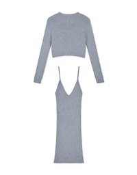 V-Neck Knit Two-Piece Dress