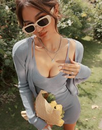V-Neck Knit Two-Piece Dress