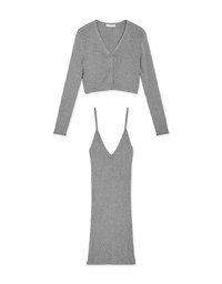 V Neck Knit Two Piece Dress