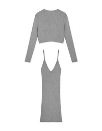 V Neck Knit Two Piece Dress