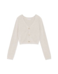 V-Neck Wool Button-Down Knit Top