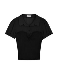 Sweet Panelled Lapel Top