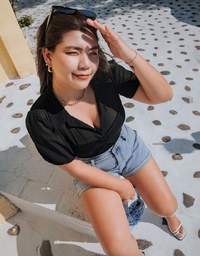 Sweet Panelled Lapel Top