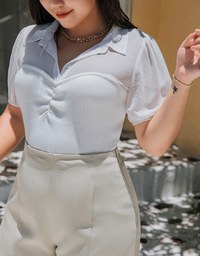 Sweet Panelled Lapel Top