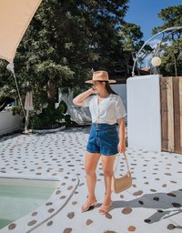 Front Knot Cinched Waist Blouse Shirt