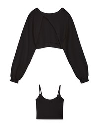 2Way Slit Two-Piece Cropped Top