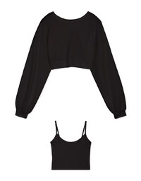 2Way Slit Two-Piece Cropped Top