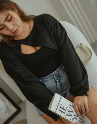2Way Slit Two-Piece Cropped Top